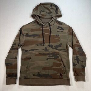 ASRV Aesthetic Revolution Hoodie Men's S Green Camo Drawstring Pocket‎ Logo CC41